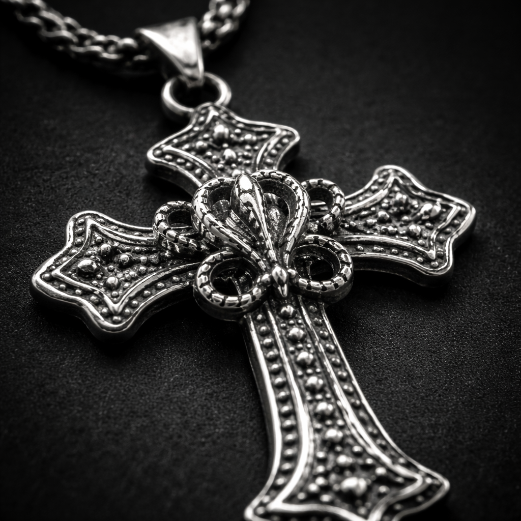 Serpent Creed Cross Necklace
