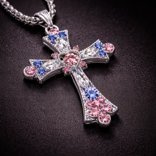 Crimson Sovereign Cross Necklace