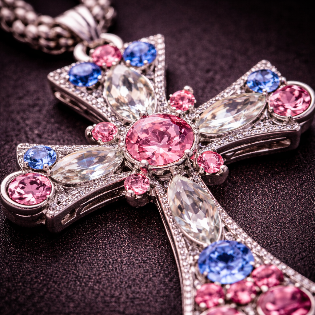 Crimson Sovereign Cross Necklace