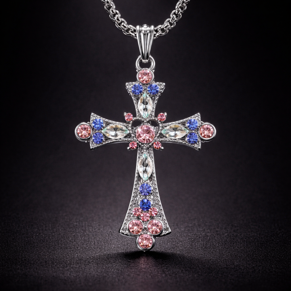 Crimson Sovereign Cross Necklace