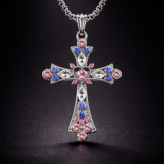 Crimson Sovereign Cross Necklace