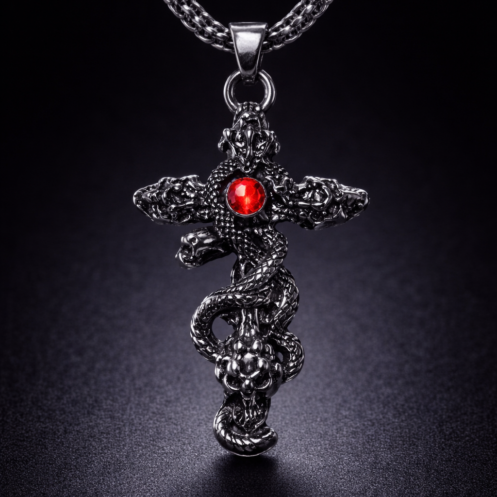 Crimson Serpent Creed Necklace