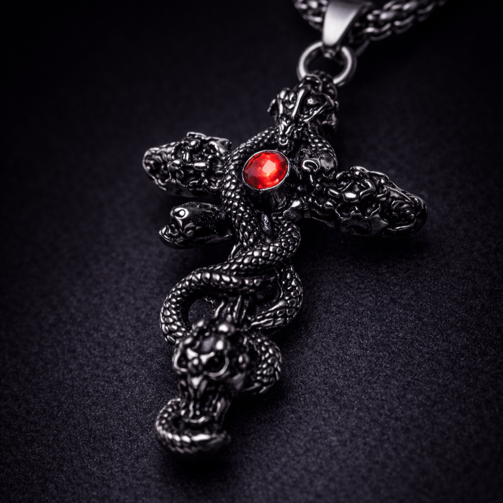 Crimson Serpent Creed Necklace
