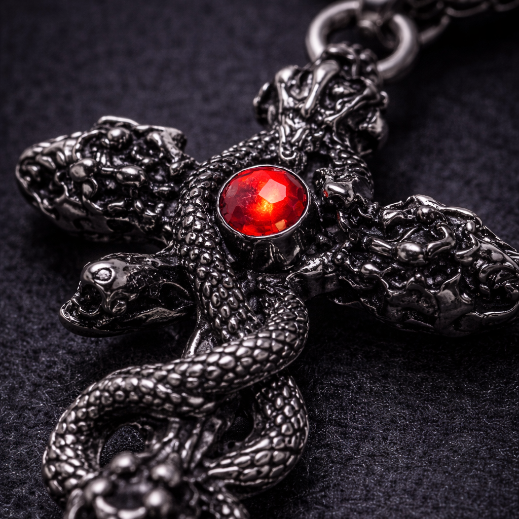 Crimson Serpent Creed Necklace