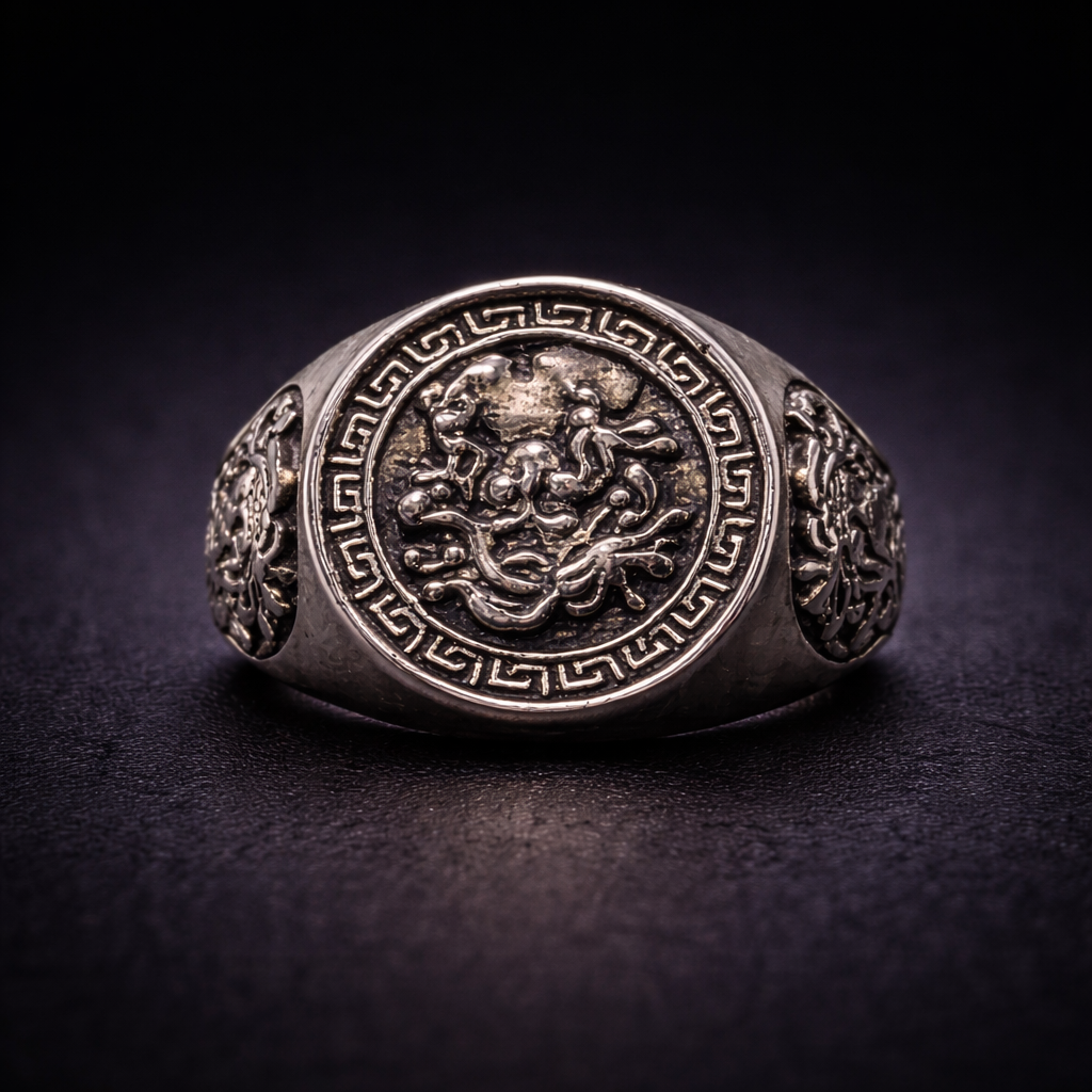 Imperial Dragon Crest Signet Ring