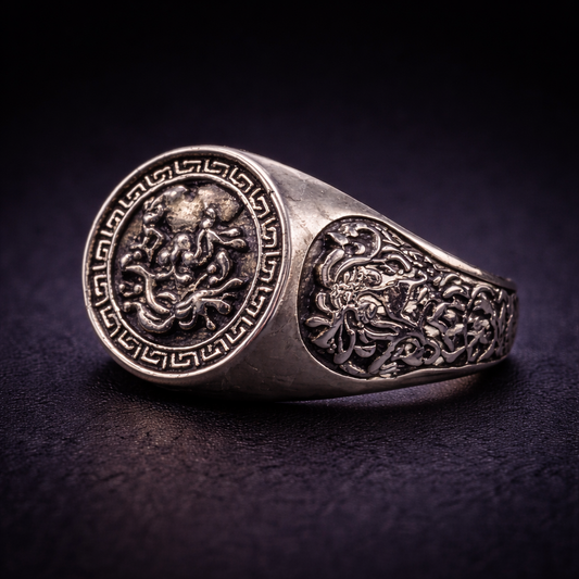Imperial Dragon Crest Signet Ring
